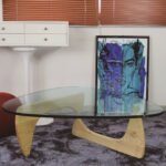 Sleek Tempered Glass Coffee Table with Wooden Base