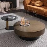 Modern Brown Coffee Table and Side Table Set