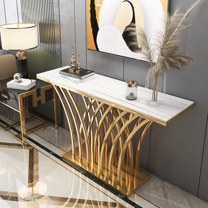 Golden Stainless Steel Console Table